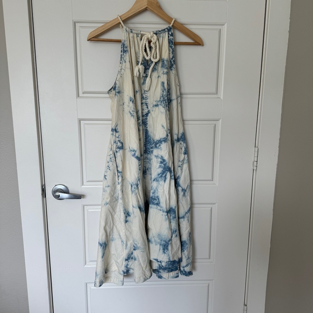 Holding Horses Chambray tie dye swing midi dress with pockets size extra small - Picture 8 of 8